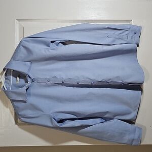 Orvis Women's Blue Oxford Cloth Cotton Long Sleeve Shirt Button Up Blouse Size 8